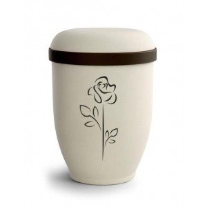 Biodegradable Urn (Natural Stone with Rose Design)
